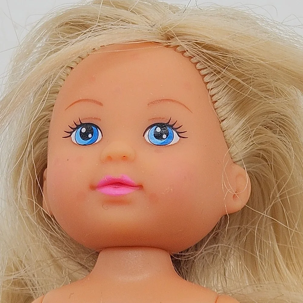 Simba Miniature Doll Unisex 4.75in Tan Blonde Hair Blue Eyes Articulated Toy